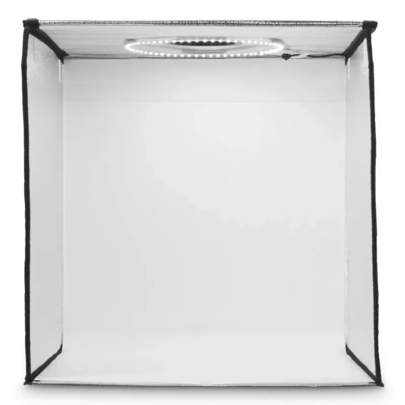Mini studio fotograficzne HAMA składane pudełko z lampą pierścieniową LED 50×50 cm, model 00004664