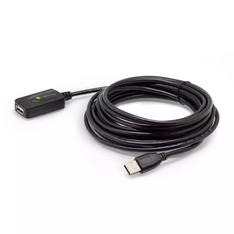 Techly IUSB-REP220TY3 kabel USB USB 2.0 20 m USB A Czarny