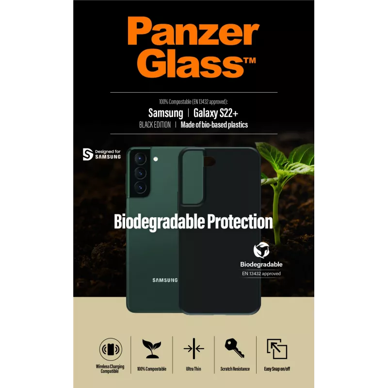 Cover PanzerGlass Samsung Galaxy S22 Plus Czarny Biodegradable