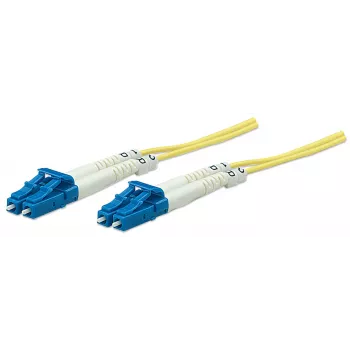 Kabel krosowy światłowodowy Intellinet, OS2, LC/LC, 5 m, żółty, duplex, jednomodowy, 9/125 µm, LSZH, światłowód, dożywotnia gwarancja