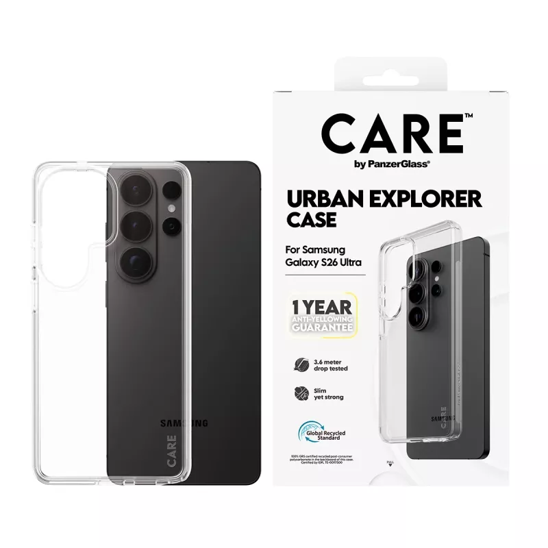 Pokrowiec ochronny PanzerGlass CARE by Urban Explorer Case do Samsung Galaxy S26 Ultra, przezroczysty
