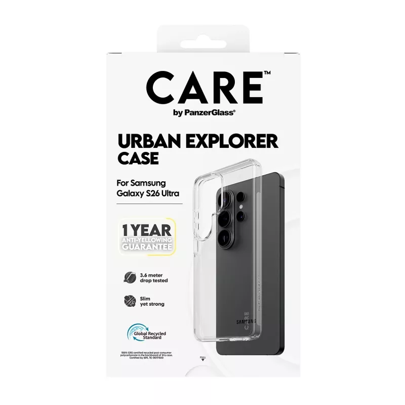 Pokrowiec ochronny PanzerGlass CARE by Urban Explorer Case do Samsung Galaxy S26 Ultra, przezroczysty
