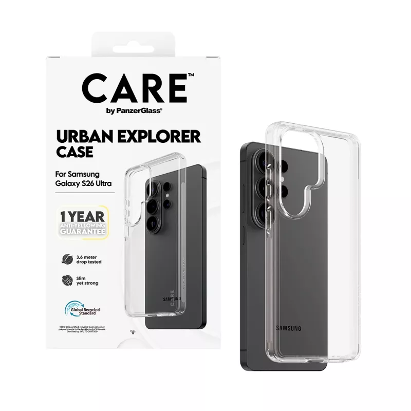 Pokrowiec ochronny PanzerGlass CARE by Urban Explorer Case do Samsung Galaxy S26 Ultra, przezroczysty
