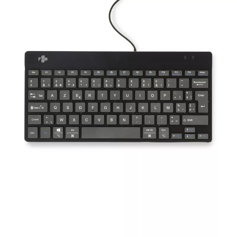 R-Go Tools Ergonomic klawiatura R-Go Compact Break, kompaktowa klawiatura z oprogramowaniem przerw, AZERTY (BE), przewodowa, czarna