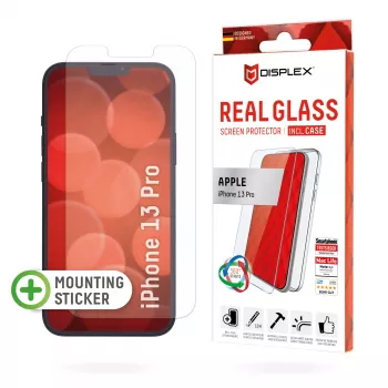 Displex Ochrona ekranu (10H) + etui do Apple iPhone 13 Pro, Naklejka montażowa, + Etui, Szkło hartowane, folia ochronna odporna na zarysowania