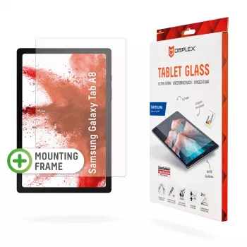 Szkło tabletowe Displex (9H) do Samsung Galaxy Tab A8, ramka montażowa Eco, niełamliwe, ultracienkie, niewidoczne