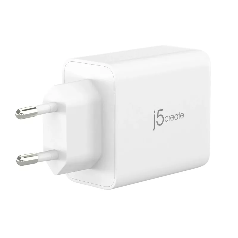 j5create JUP3365E-EN 65W GaN USB-C® 3-portowa ładowarka, wewnętrzna, AC, biała