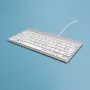 R-Go Tools Klawiatura ergonomiczna R-Go Compact Break, kompaktowa klawiatura z oprogramowaniem przerw, AZERTY (FR), przewodowa, biała