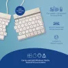 Ergonomiczna klawiatura R-Go Split Break z oprogramowaniem do przerw, ergonomiczna dzielona klawiatura, AZERTY (FR), Bluetooth, biała