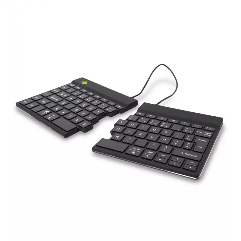 Ergonomiczna klawiatura R-Go Tools R-Go Split Break z oprogramowaniem przypominającym o przerwach, ergonomiczna klawiatura dzielona, AZERTY (FR), Bluetooth, czarna