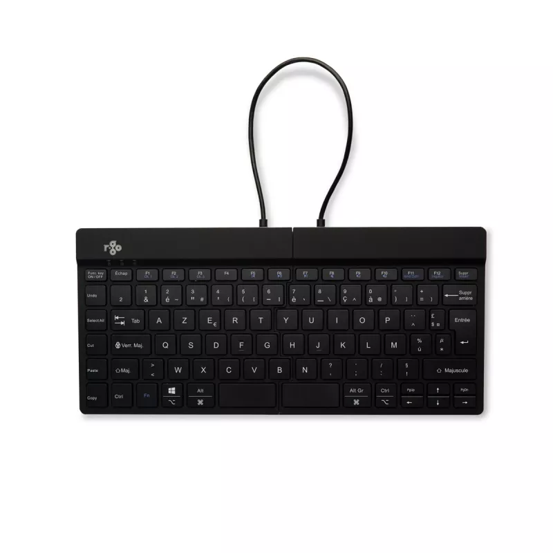 Ergonomiczna klawiatura R-Go Tools R-Go Split Break z oprogramowaniem przypominającym o przerwach, ergonomiczna klawiatura dzielona, AZERTY (FR), Bluetooth, czarna