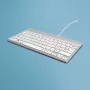 R-Go Tools Ergonomic klawiatura R-Go Compact Break, kompaktowa klawiatura z oprogramowaniem przypominającym o przerwach, AZERTY (BE), przewodowa, biała