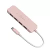 Hub USB-C do 4 portów USB-A Gen 2 j5create — 10 Gbps, USB 3.2, różowy, tworzywo ABS z recyklingu, 100×27×19 mm