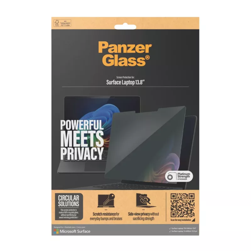 PanzerGlass ® Osłona prywatności ekranu Microsoft Surface Laptop 7th Edition 13.8'' | Ultra-Wide Fit
