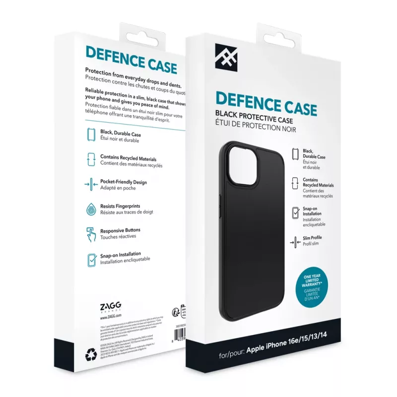 IFROGZ Defence etui iPhone 17e/16e/15/14/13 Czarny