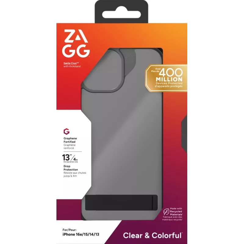 ZAGG Santa Cruz Kickstand etui iPhone 17e/16e/15/14/13 Czarny