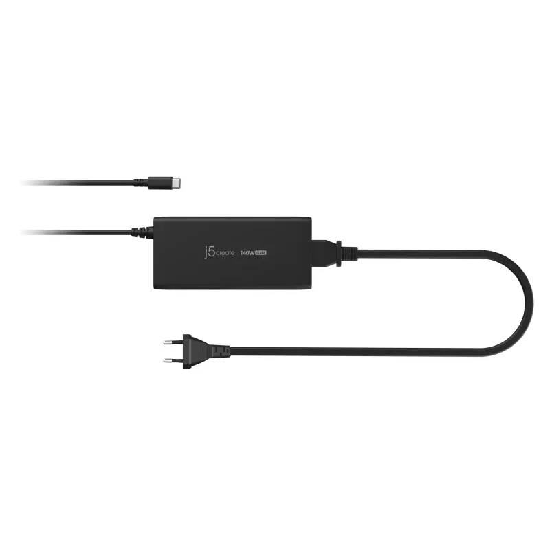 Ładowarka USB-C GaN j5create JUP17140 140W PD3.1, do użytku wewnętrznego, czarna, 59×127×30,5 mm