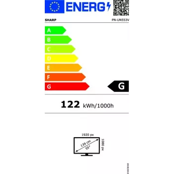 Wewnętrzny wyświetlacz LCD Sharp PN-UN553V 55 cali Full HD (1920×1080), IPS, 500 cd/m², 3500:1, VESA