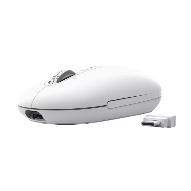 Bezprzewodowa mysz biurowa TRUST Seron cienki Multi – symetryczna, RF + Bluetooth, optyczna 3200 DPI, 7 przycisków, biała