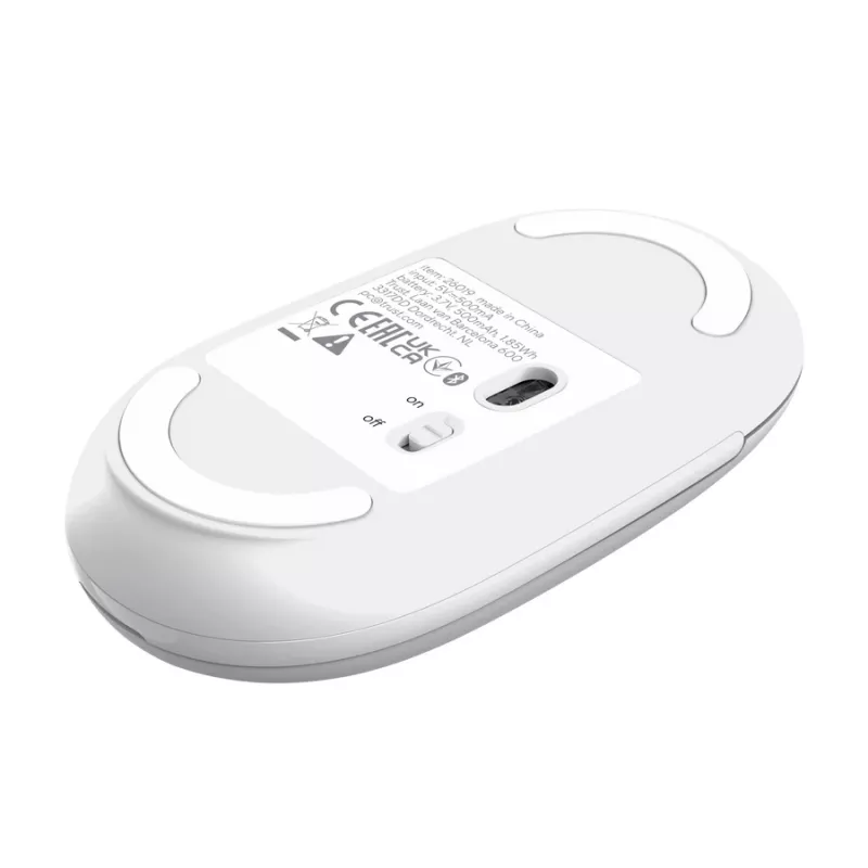 Bezprzewodowa mysz biurowa TRUST Seron cienki Multi – symetryczna, RF + Bluetooth, optyczna 3200 DPI, 7 przycisków, biała