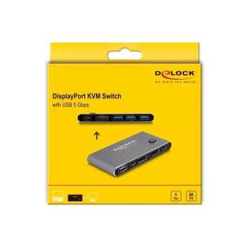 KVM Switch DeLOCK DisplayPort 8K 30 Hz z USB 5 Gbps