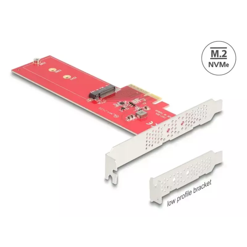 DeLOCK Wewnętrzny adapter M.2 90889 PCIe 5.0 Czerwona stal nierdzewna