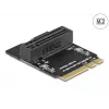 Adapter M.2 key A+E męski na slot key M kątowy z uchwytem DeLOCK 64137