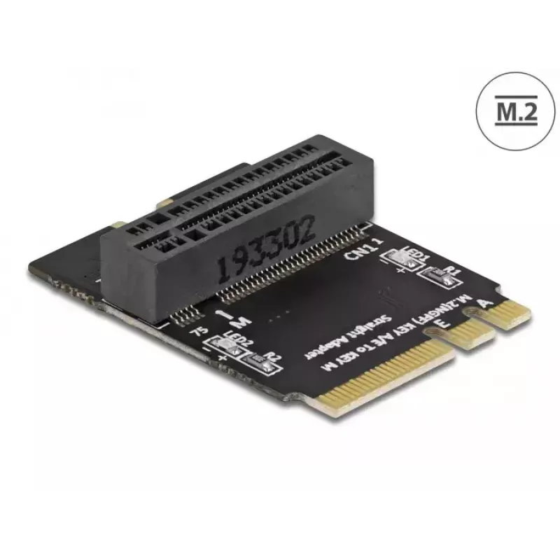 Adapter M.2 key A+E męski na slot key M kątowy z uchwytem DeLOCK 64137