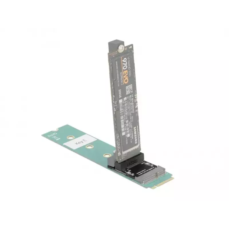 Adapter M.2 key A+E męski na slot key M kątowy z uchwytem DeLOCK 64137