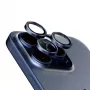 PanzerGlass Hoops Ochrona obiektywu aparatu iPhone 15 Pro 15 Pro Max Niebieski Tytan Odporność na zarysowania i wstrząsy