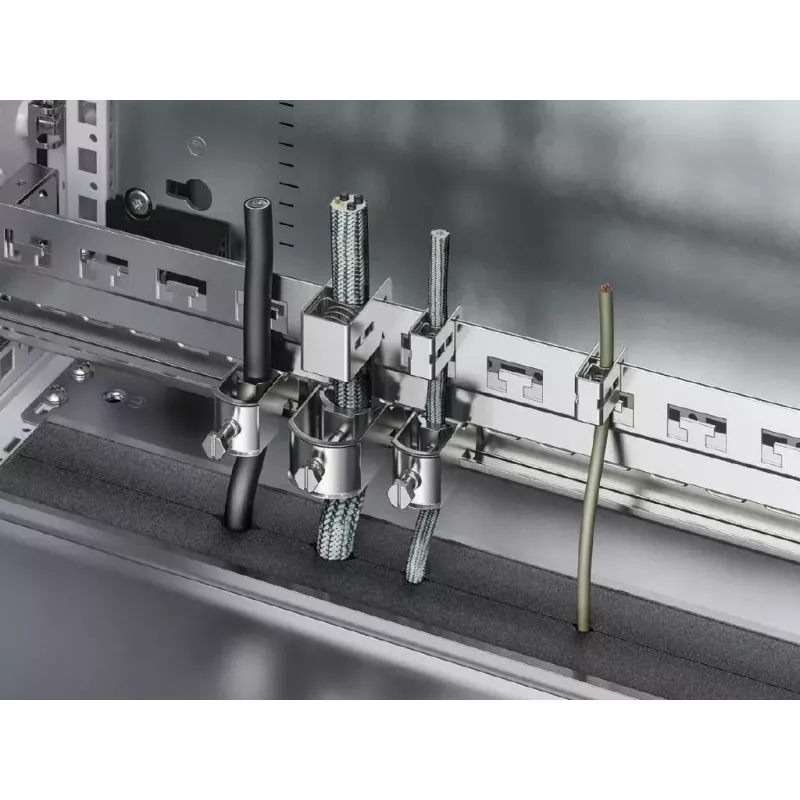 Zestaw szyn rack Rittal 2388.125, obudowa aluminiowa, szary, szerokość 1153 mm