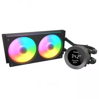 Chłodzenie cieczą CPU All-in-One Cougar Poseidon Vistek 240, ARGB, chłodnica 240 mm, wentylatory 120 mm, 700–2500 obr./min, czarny