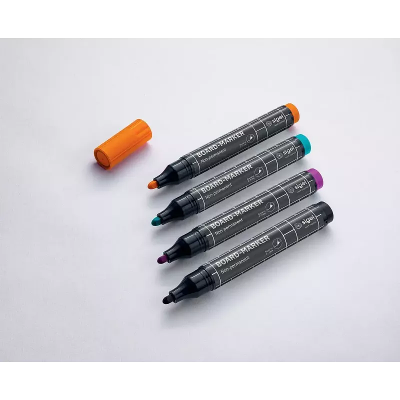 Marker Sigel BA011 4 szt. Czarny magenta Pomarańczowy Turkusowy