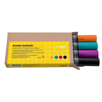 Marker Sigel BA011 4 szt. Czarny magenta Pomarańczowy Turkusowy