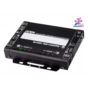 Nadajnik i odbiornik AV ATEN True 4K HDMI/USB HDBT3.0-Lite – 4096×2160 @ do 40 m, USB Type-A/Type-B, zasilanie DC