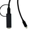 Yealink 330000008024 adapter kablowya wideo 1,2 m HDMI Typ A (Standard) USB Typu-C Czarny