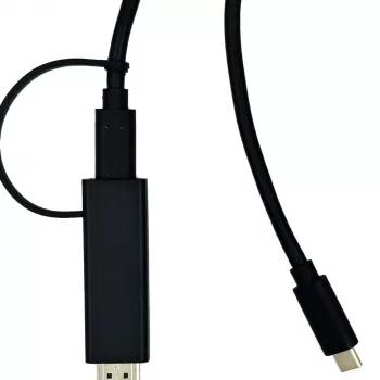 Yealink 330000008024 adapter kablowya wideo 1,2 m HDMI Typ A (Standard) USB Typu-C Czarny