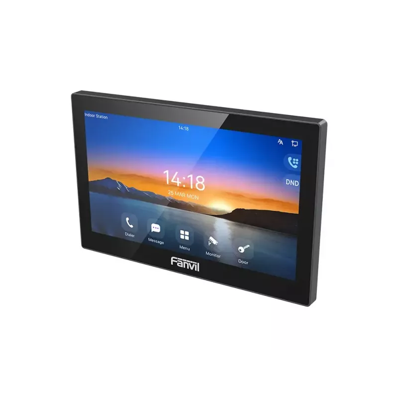 Wideodomofon Fanvil i504 z wyświetlaczem LCD 17,8 cm (7 cali), 1024×600, 1080p, Fast Ethernet, czarny