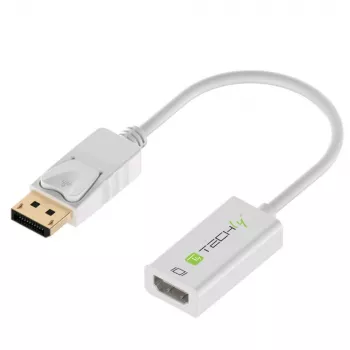 Techly DisplayPort 1.2 Męski / HDMI Żeński Adapter 15cm Biały IADAP DP-HDMIF2