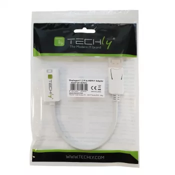 Techly DisplayPort 1.2 Męski / HDMI Żeński Adapter 15cm Biały IADAP DP-HDMIF2