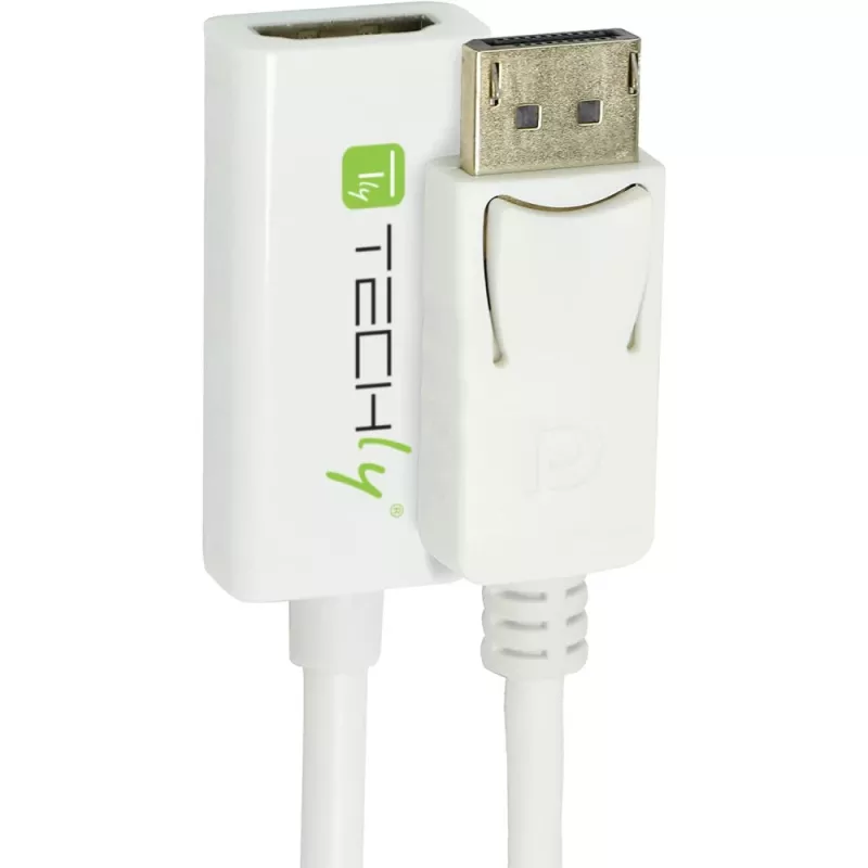 Techly DisplayPort 1.2 Męski / HDMI Żeński Adapter 15cm Biały IADAP DP-HDMIF2
