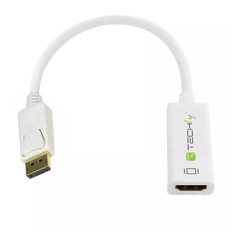 Techly DisplayPort 1.2 Męski / HDMI Żeński Adapter 15cm Biały IADAP DP-HDMIF2