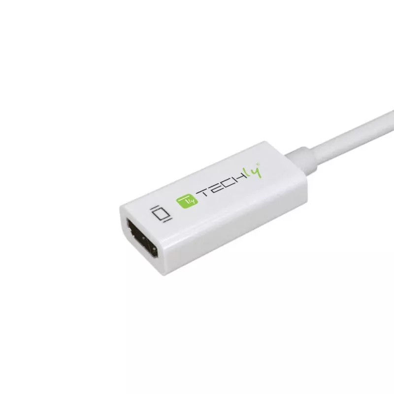 Techly DisplayPort 1.2 Męski / HDMI Żeński Adapter 15cm Biały IADAP DP-HDMIF2