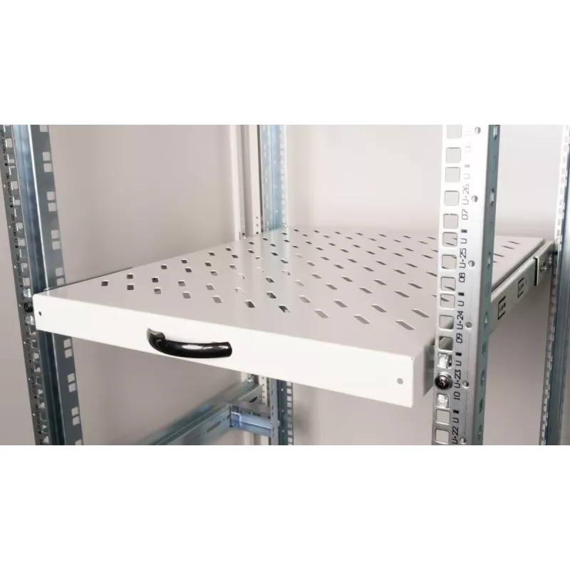 Wysuwana półka EQUIP 19 cali, 1U, głębokość 800 mm, kolor jasnoszary