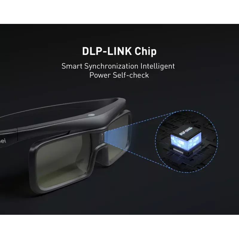 DANGBEI aktywne stereoskopowe okulary 3D, Micro-USB, czarne