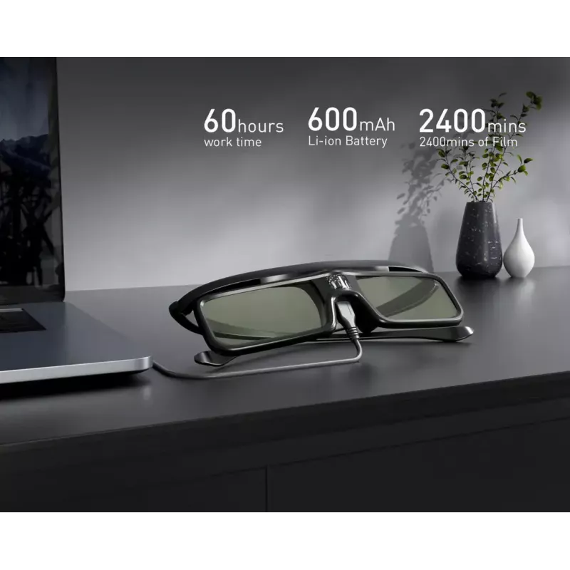 DANGBEI aktywne stereoskopowe okulary 3D, Micro-USB, czarne