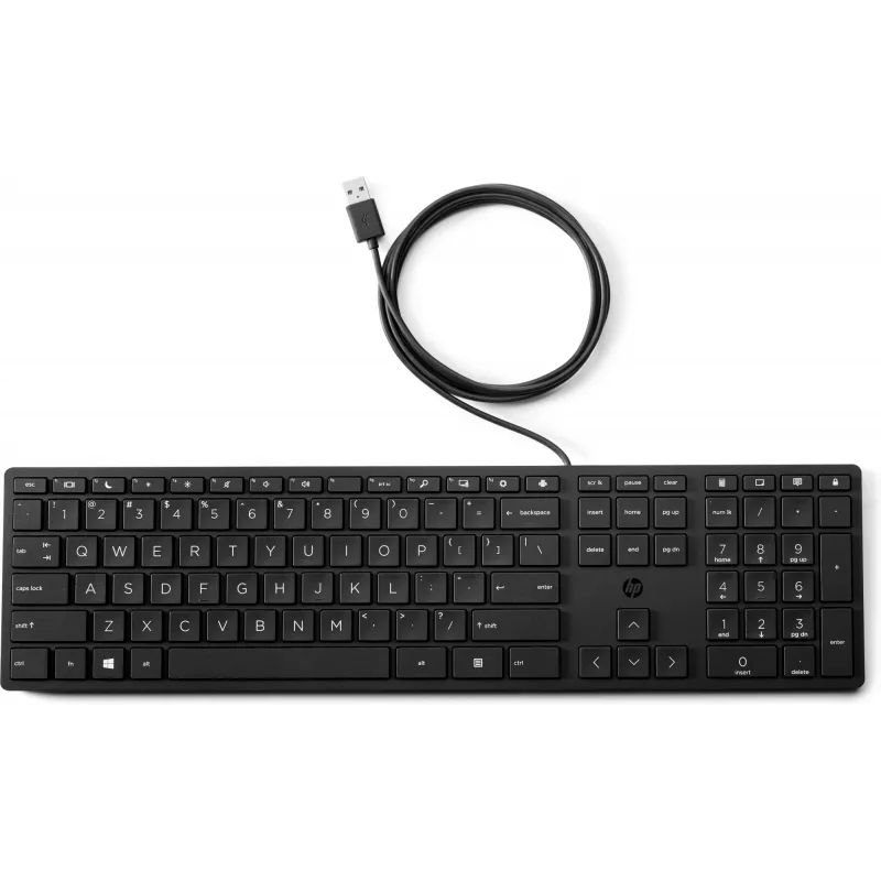 Klawiatura HP Wired Desktop 320K — pełnowymiarowa USB, membranowa, czarna