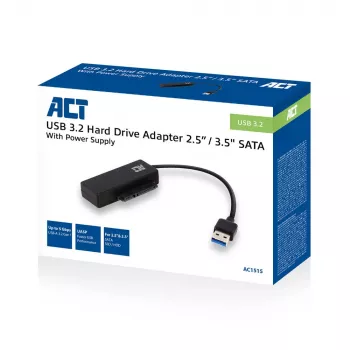 Kabel przejściówki ACT USB 3.2 Gen1 na SATA 2,5/3,5 cala dla SSD/HDD