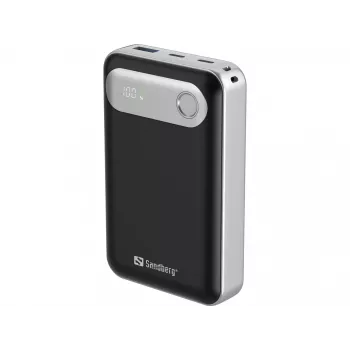 Sandberg Travel Powerbank 20000 PD35W, 20000 mAh, polimer litowo-jonowy (LiPo), 3,7 V, Czarny, Srebrny