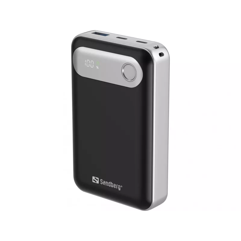 Sandberg Travel Powerbank 20000 PD35W, 20000 mAh, polimer litowo-jonowy (LiPo), 3,7 V, Czarny, Srebrny